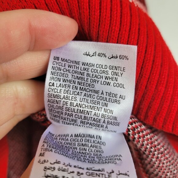 Charter Club Red Black White Plaid Crew Neck Long Sleeve Pullover Sweater Small - Picture 11 of 12